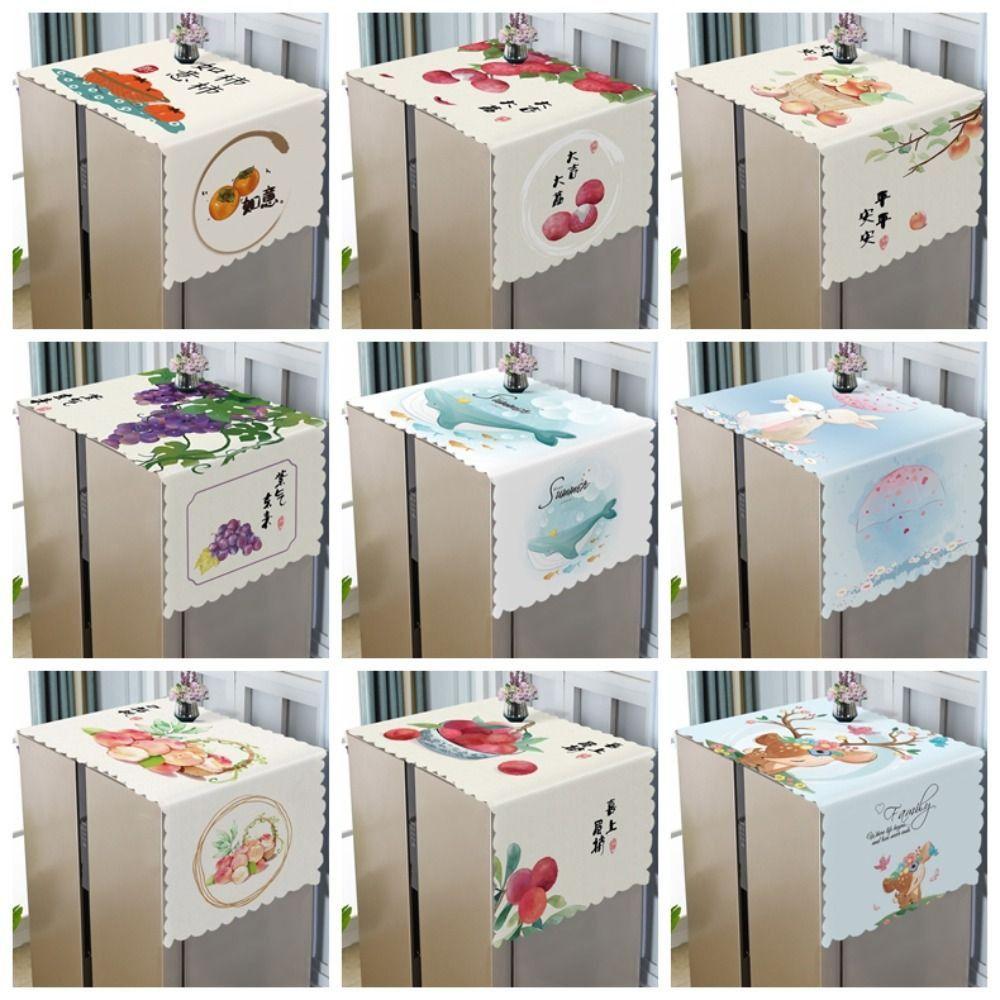 Cartoon Washing Machine Cover Oil Proof Refrigerator Cover Cloth Double/Single Door Fridge