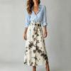Foreign Trade 2026 Amazon TK Europe and the United States Cross-border Long-sleeved Shirt Fashion Temperament Skirt Printing Two-piece Set