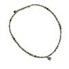 Mori-Style Turquoise Beaded Titanium Steel Necklace - Versatile Retro Sweater Chain for Women
