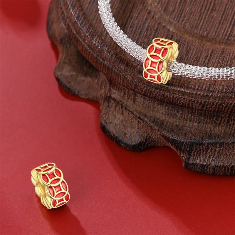 New Year Series Copper Lucky Cat God Of Wealth Lion Dance Koi Fish Charms Beads 3Mm Diy Jewelry Gifts