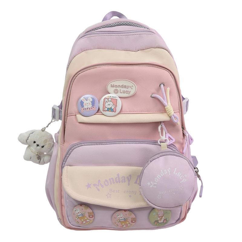 Cute niche small fresh junior high school students large capacity schoolbag high school students fashion leisure trend foreign style backpack