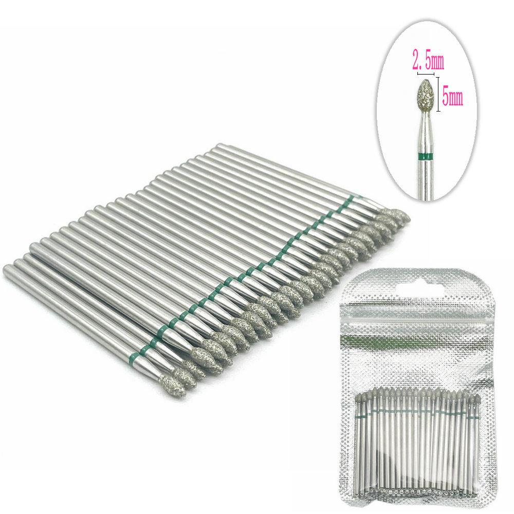50pcs/pack Diamond Milling Cutter Grinding Drill Bits Diamond Polisher HP 2.35mm Diamond Polisher Nail Drill Bits Drill