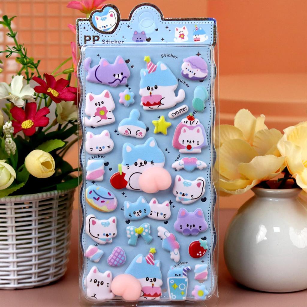 Pukupuku Butt Stickers of 3D Cute Animal Butt Character Stickers Fluffy and Squishy Squishy Treat Stickers for Smartphone and Water Perfect for DIY A