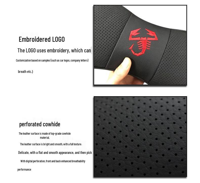 Genuine Leather MG Car Neck & Backrest Pillow - Cowhide Protection with Custom Logo Option