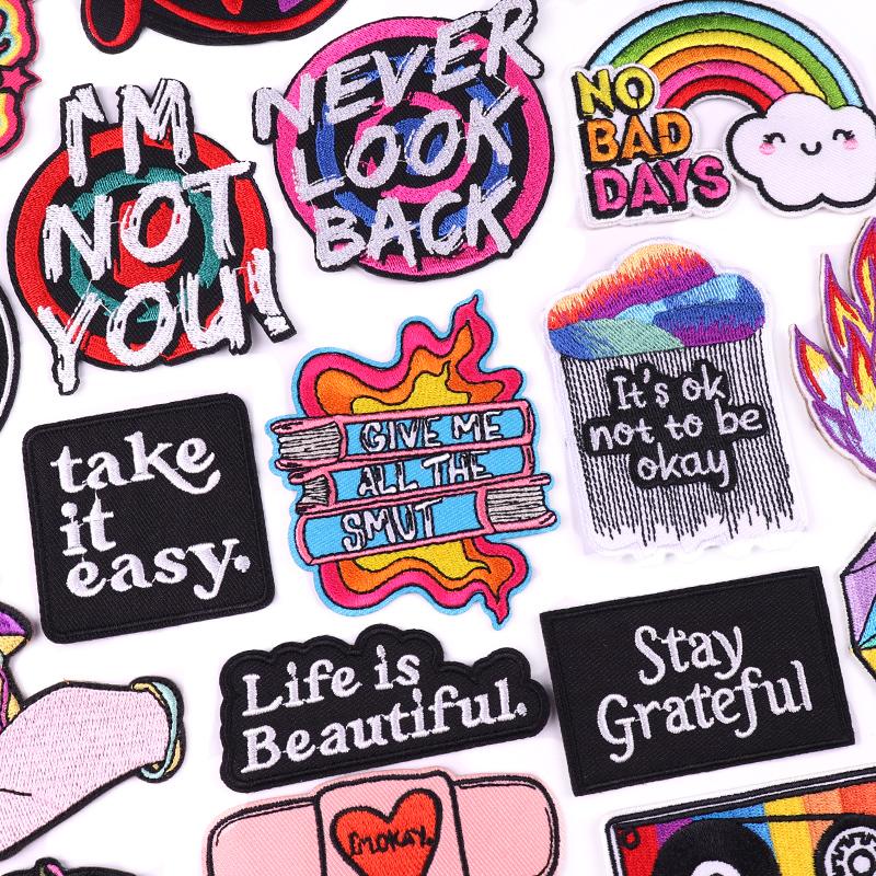 Jackets Diy Cartoon Patch Letter Embroidery Patch Iron On Patches For Clothing Thermoadhesive Patches On Clothes Sew Stickers