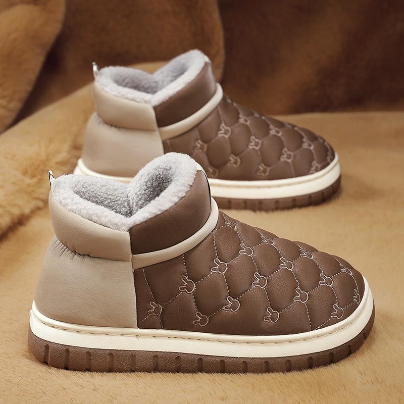 New Fashion Winter Cotton Shoes for Men Warm Waterproof Snow Boots Casual Leather Ankle Boots for Men Thick Bottom Slip Ons Boot