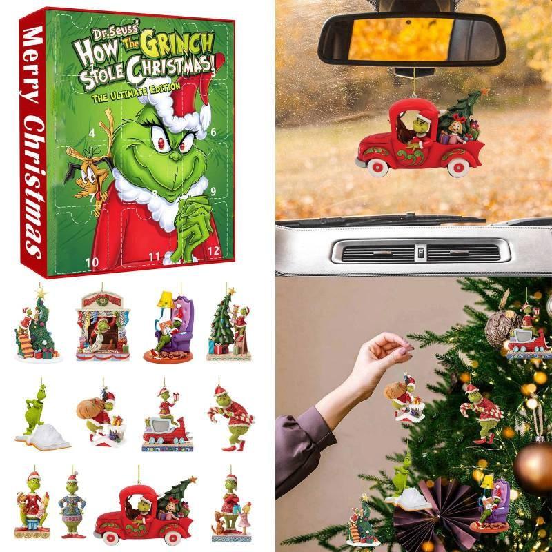 Kreativní Grinch Odpočítávání Vánoce S Okouzlujícími Akrylovými Ozdobami Pro Sváteční Dekoraci