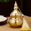 Gourd Ornament: Open-Top Chinese-Style Brass Feng Shui Gourd—Desktop Wealth-Bringing Carved Feng Shui Decorative Item