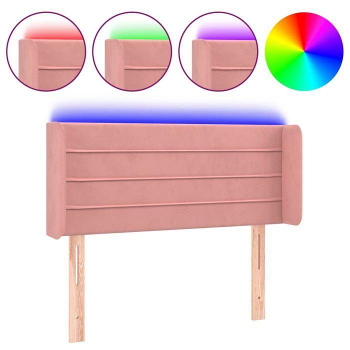 VidaXL LED Headboard Bedroom Furniture Single Bed Accessory Headboard Bed Frame Interior Pink 3123423