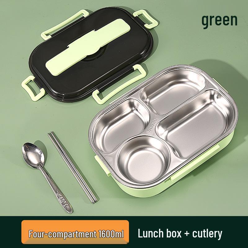 Large Stainless Steel Lunch Box with Lid and Soup Bowl, Insulated Meal Tray for Students and Office Workers
