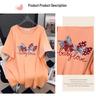 Women's Plus Size Slimming Loose Fit Short-Sleeve Round Neck Mid-Length T-Shirt (200/300/350 Jin)