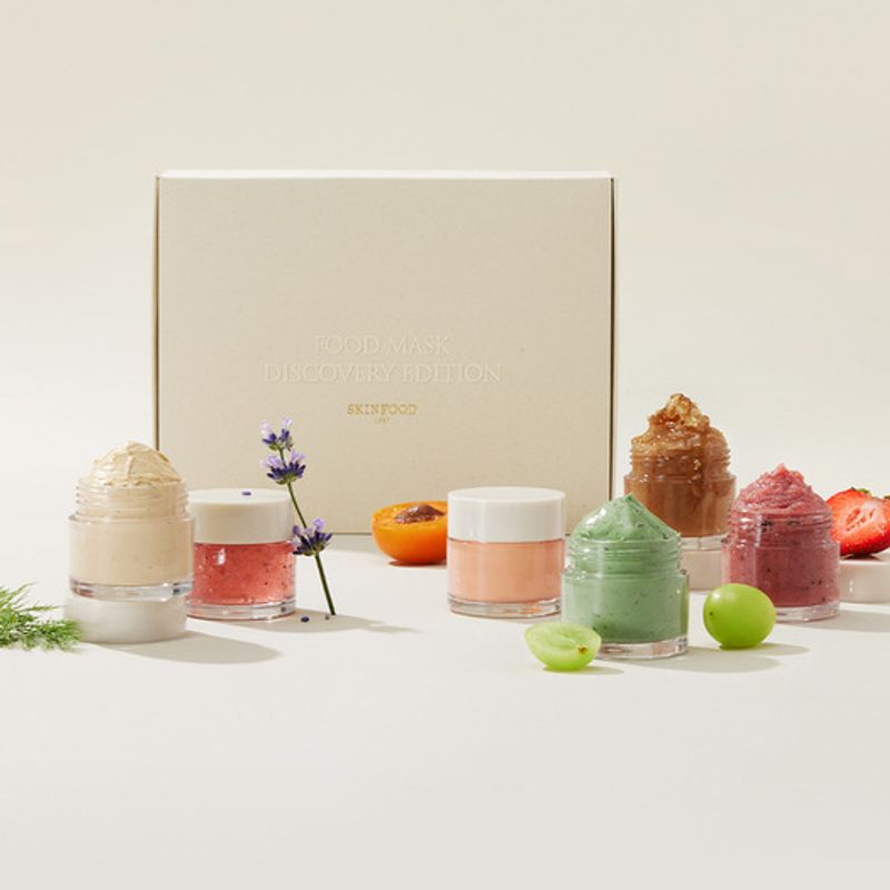 SKINFOOD [Подарочный набор масок смываемых] Food Mask Discovery Edition (30 мл x 6 + Мини-кисть) select