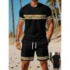 Modisches Lässiges Herrenanzug 3D Lässiger Farbdruck Sommer T-Shirt Shorts Einfach