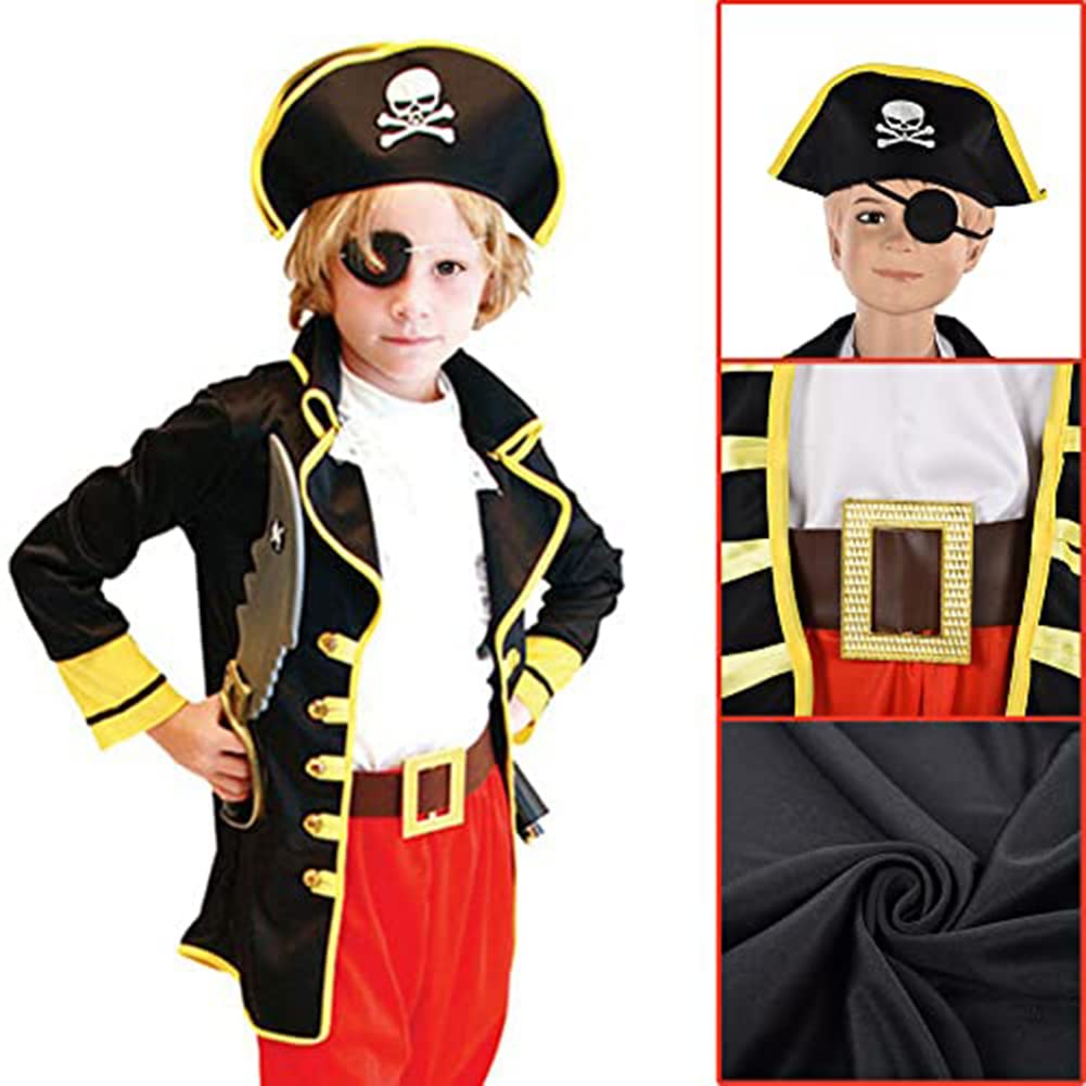 Formemory Pirate Cosplay Costume for Caribbean Pirate Halloween Costume Pirates of the Caribbean Party Halloween Costume Kids, Set, (XL)