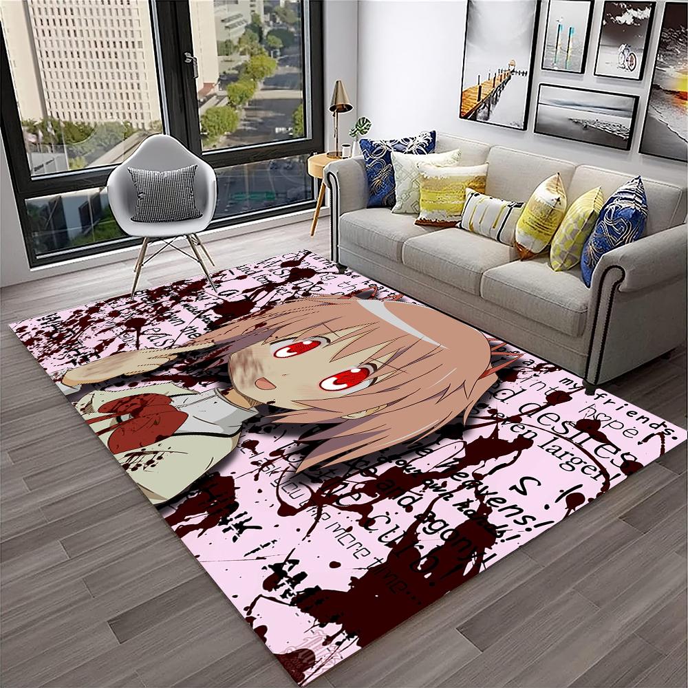 3D Cartoon Puella Magi Madoka Magica Carpet Rug for Home Living Room Bedroom Sofa Doormat Decor,kids Area Rug Non-slip Floor Mat