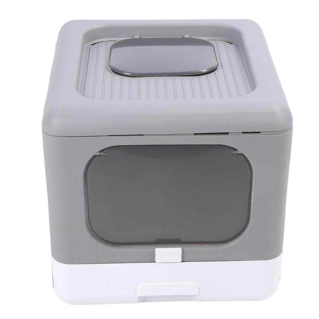 Enclosed Cat Litter Box Large Foldable Cat Potty Reduce Odor Top Entry Anti Splashing Cat Toilet