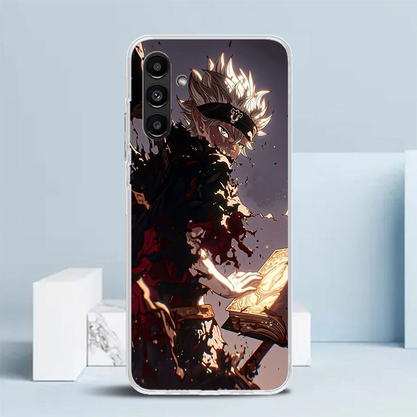 Black C-Clovers Anime Phone Case For Samsung Galaxy A17 A37 A57 A16 A15 A14 A13 A56 A55 A54 A53 A36 A35 A34 A33 A26 A25 A24 A23