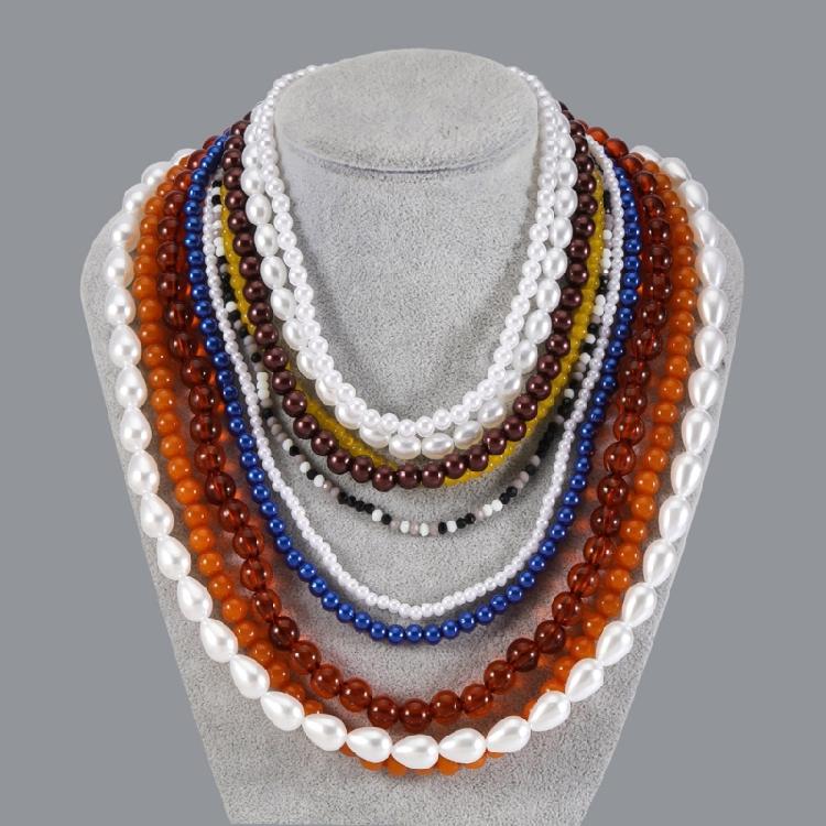 Lightweight Colorful Layering Bead Necklace Party Festival Jewelry Trendy Women Accessory Fashion Clavicle Chain