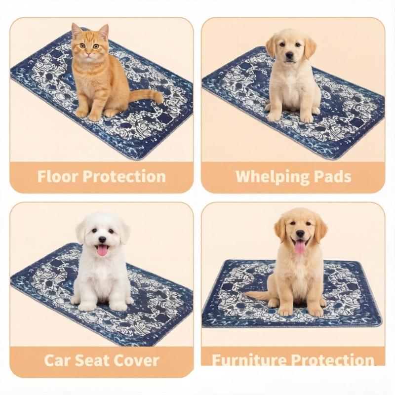 Large Washable Puppy Pee Pad Fast Dry Pet Training Mat For Small Medium Large Dogs Multiple Size