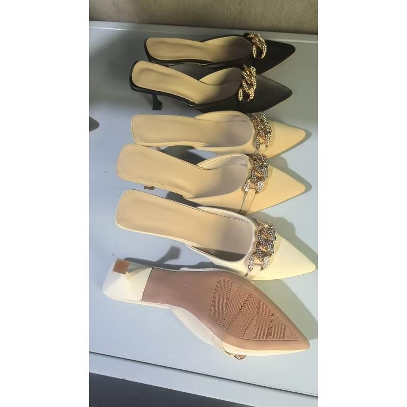 Neuer Stil Damenschuhe Halbschuhe Dünnabsatz Cool High-Heel-Slipper