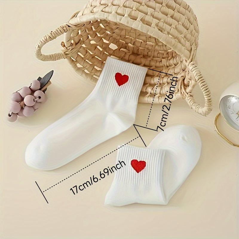5 Pairs of Women'S Low-Top Socks, Ideal as Valentine'S Day Gifts, Sweat-Absorbent, Fashionable Heart-Shaped, Comfortable, Breathable