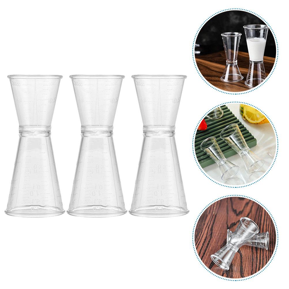 5 Pcs Plastic Double Ended Measuring Measuring Cup Cup Ounce Jigger for Bartending Cocktail Shaker Dispenser Bar Supplies