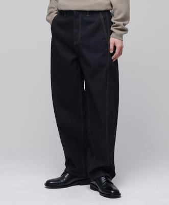 Twist Semi-Balloon Denim Pants [Deep Indigo]