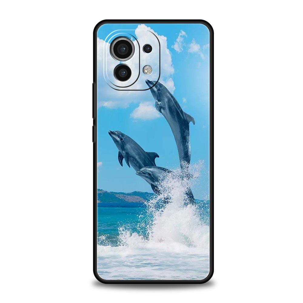 Ocean Animal Dolphin Phone Case For Xiaomi 12T 12 13 Pro Poco X3 NFC M3 F3 F4 M4 X4 Mi Note 10 11 Lite 10T 5G 11T 9T Soft Cover