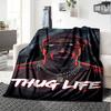 1pc 2PacHip Hop Blanket Soft Lightweight All Season Multi Purpose Throw for Sofa, Bed, Office & Picnics, French Style with Iconic Album Art & Quotes