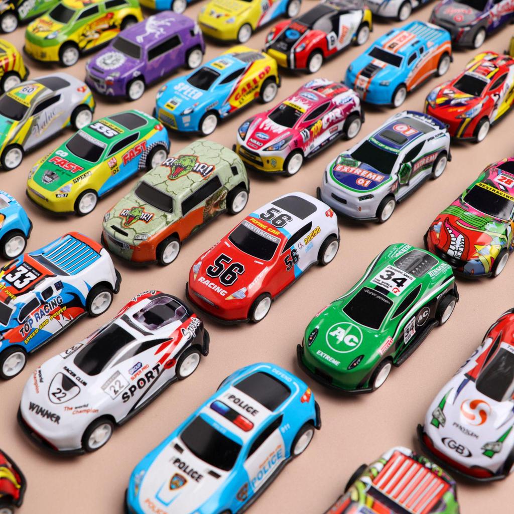 Collector's Edition Storage Bucket: 30 Alloy Pull-Back Racing Cars Tin Set