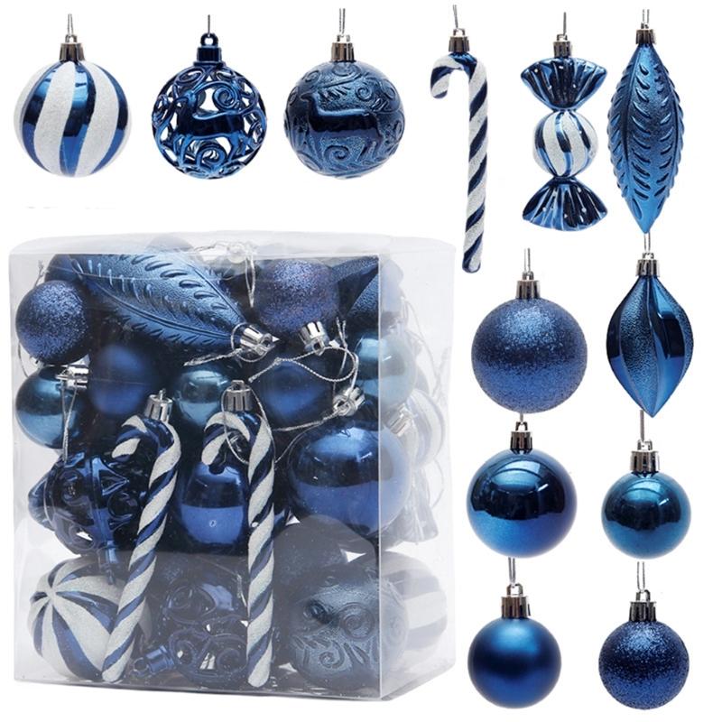 40pcs Durable Christmas Tree Balls Decoration Set Plastic Christmas Baubles Ornaments In Various Colors Ornaments