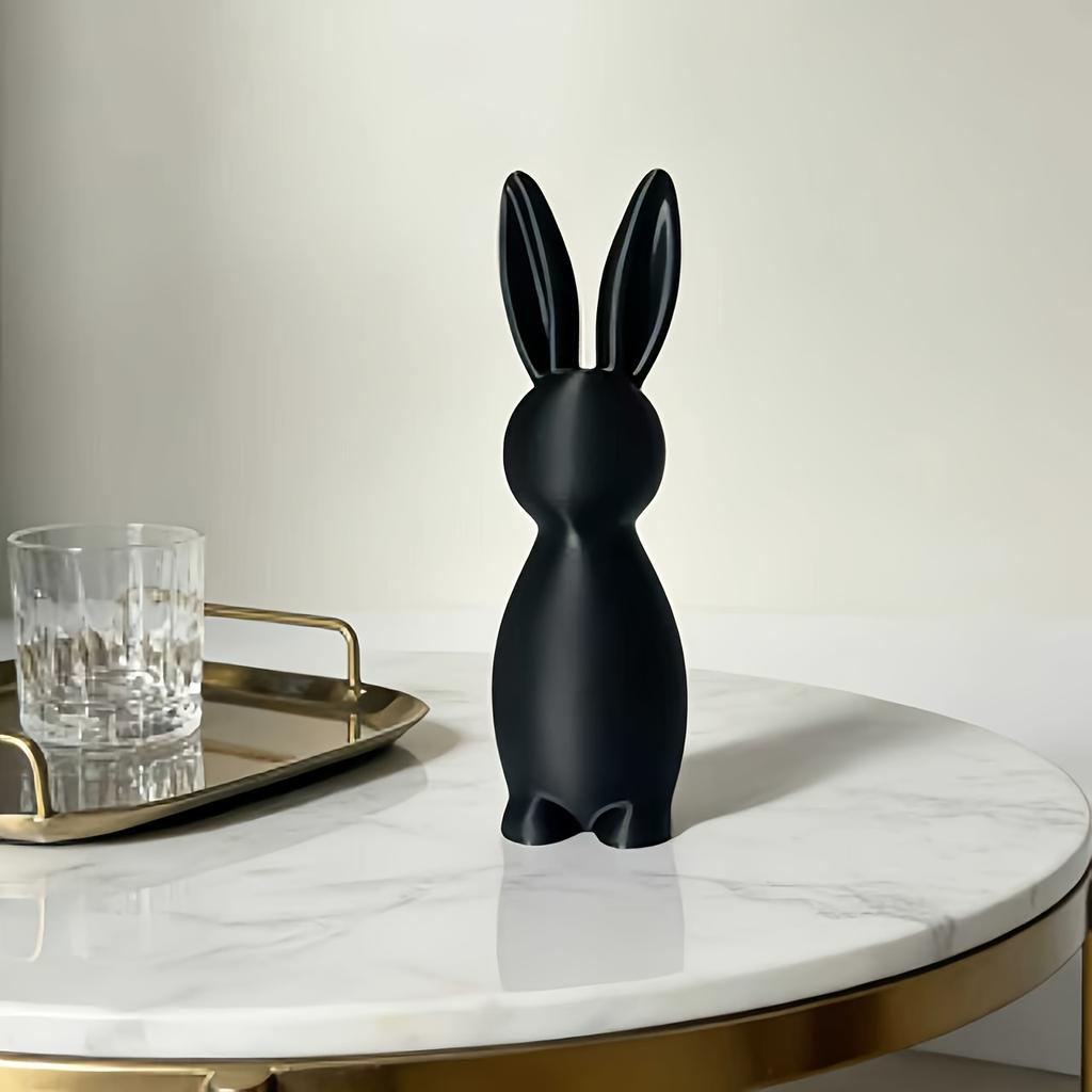 1Pc Minimalist Black Rabbit Ornament, Nordic-Style Desktop Decoration, Modern Simple Decoration For Living Room, Entryway, And TV Cabinet, Suitable
