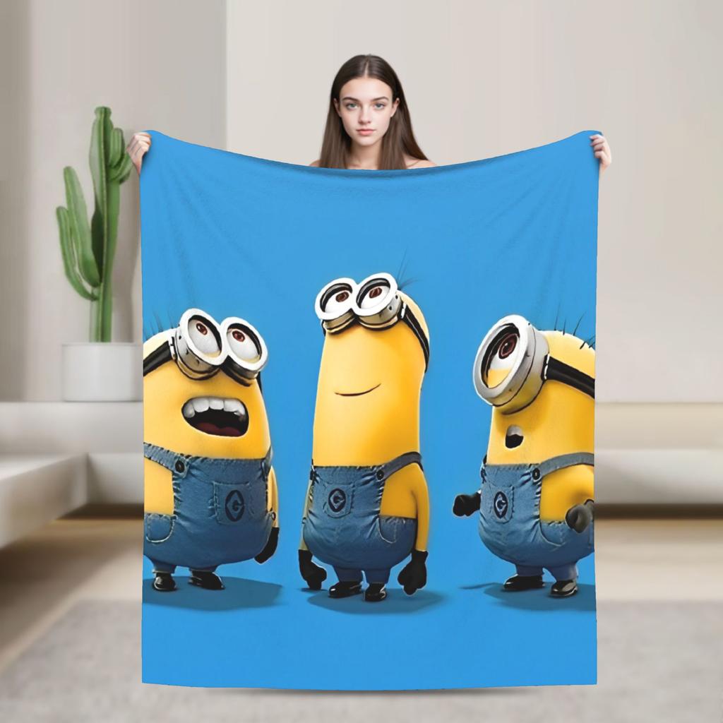 Kevin Dave Blanket Cartoon Flannel Novelty Soft Throw Blankets for Home Restaurant Spring Autumn