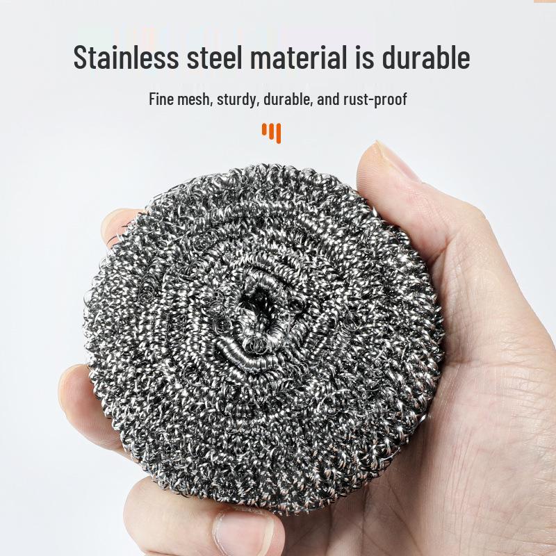 Bilă Mare de Curățat Bucătăria din Oțel Inoxidabil - Perie de Oală pentru Decontaminare Casnică