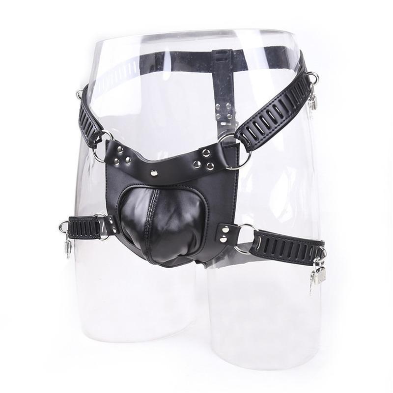 BDSM Bondage Sexy Costume Sex Toys Slave Training Leather Sub Lock Underwear Chastity Pants
