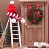 1 Set Dollhouse Elf Door Christmas Decor Wreath Mini Wood Furnitures Ornament Fairy Garden Miniature Scene Model Pretend