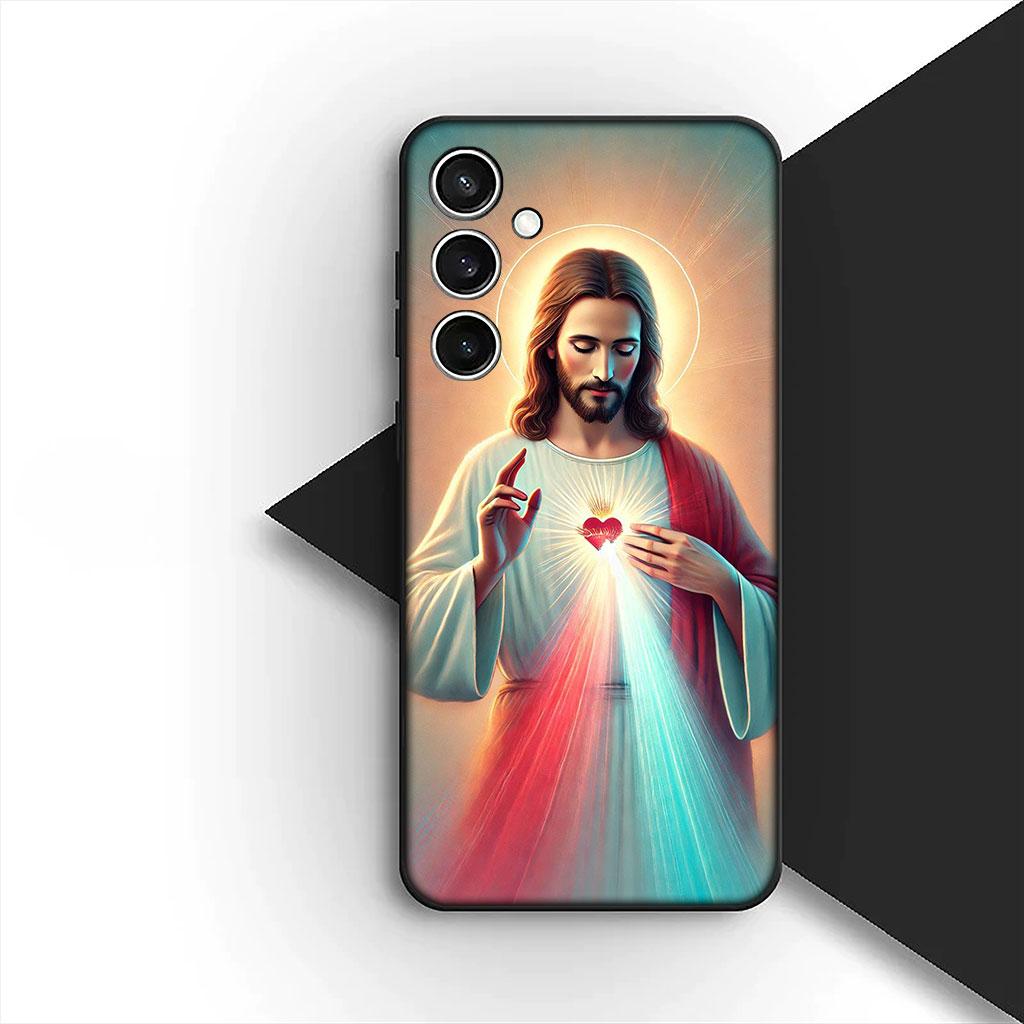 Phone Cover for OPPO A18 A16 A80 A40 A17 A15 A38 A78 A79 A54 A57 A58 A60 4G 5G Casing Soft Case God Jesus Judah Jehovah Cross