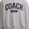 Coach Boyfriend Style Round Neck Letter Print Long Sleeve Sweatshirt Women Sweatshirt Light-Gray CAH74-HGR