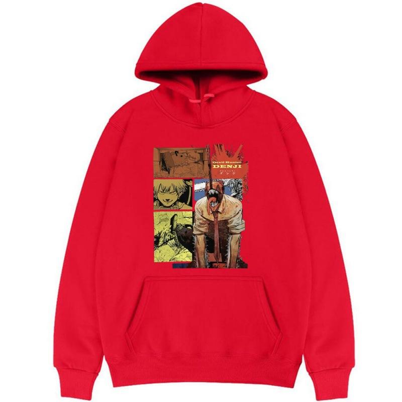 Chainsaw Man Denji Hoodies Print Fashion Sweatshirt Casual Unisex Autumn Winter Fleece Streetwear Tops Male Sudaderas