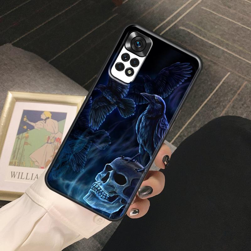 Crow Raven Dark Skull Funda For Xiaomi Redmi Note 14 Pro 9 10 11 12 13 Pro 10S 11S 12S Redmi 13C 10C 12C 14C Case