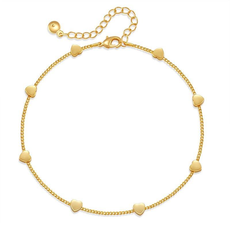 K Gold Plated Copper Multicolor Star Charm Bohemian Women Anklet