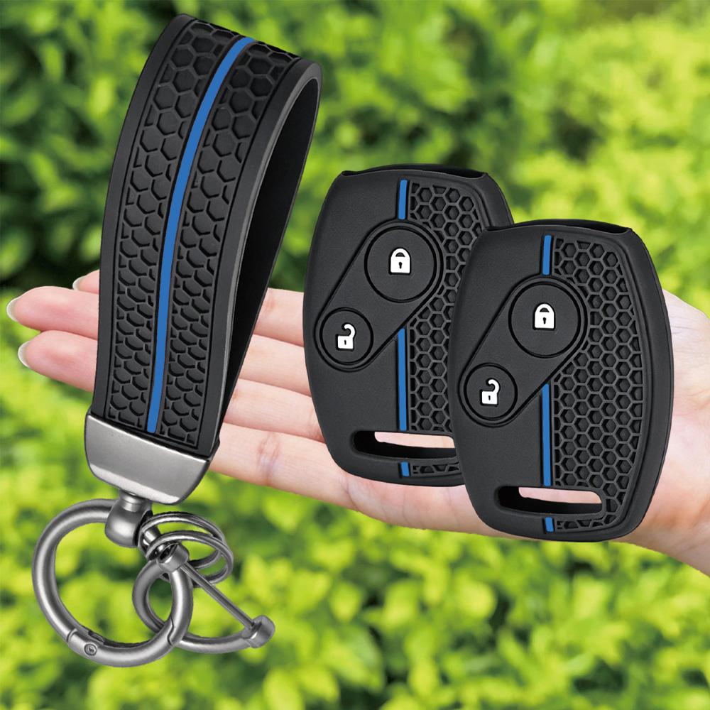 Keychain Silicone Remote Control Key Cover Case For Honda Civic Fit CRV SRV FRV Chord 7 Jazz Gr8 150 R Car Accessories 2 Buttons