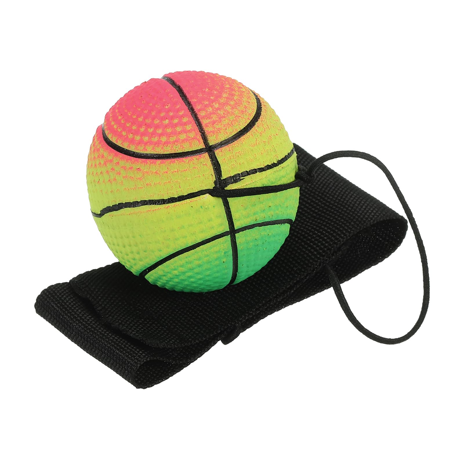 PATIKIL 1,9  Спортивный мячик для запястья, Резиновый эластичный браслет-мячик для баскетбола, Тренировочный мяч со шнурком, Смешанные цвета
