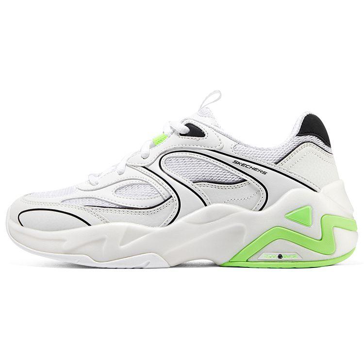 Skechers DLites Hyper Burst Fabric Leather Bubble Panda Shoes Low Top Dad Shoes Women sneaker Lemon 149983-WBLM 36