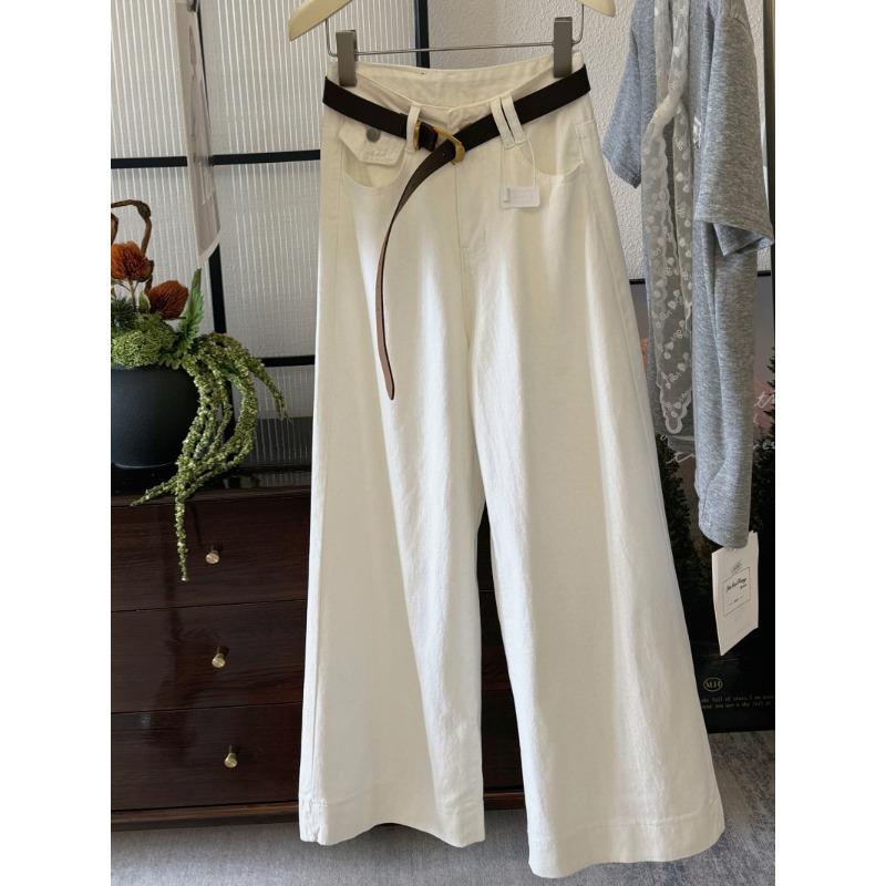 

Nostalgic light blue nine-point jeans women s loose straight-leg pants slim narrow wide-leg pants small nine-point pants XL білий