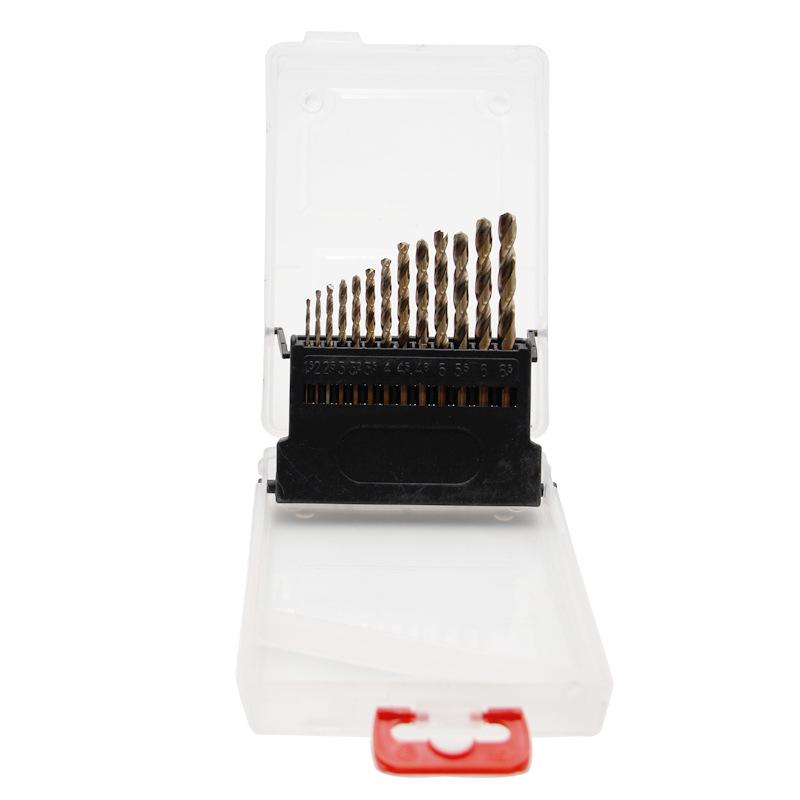 M35 Cobalt High-Speed Steel Yellow Twist Drill Bit Set for Stainless Steel - Fully Ground, Straight Shank.