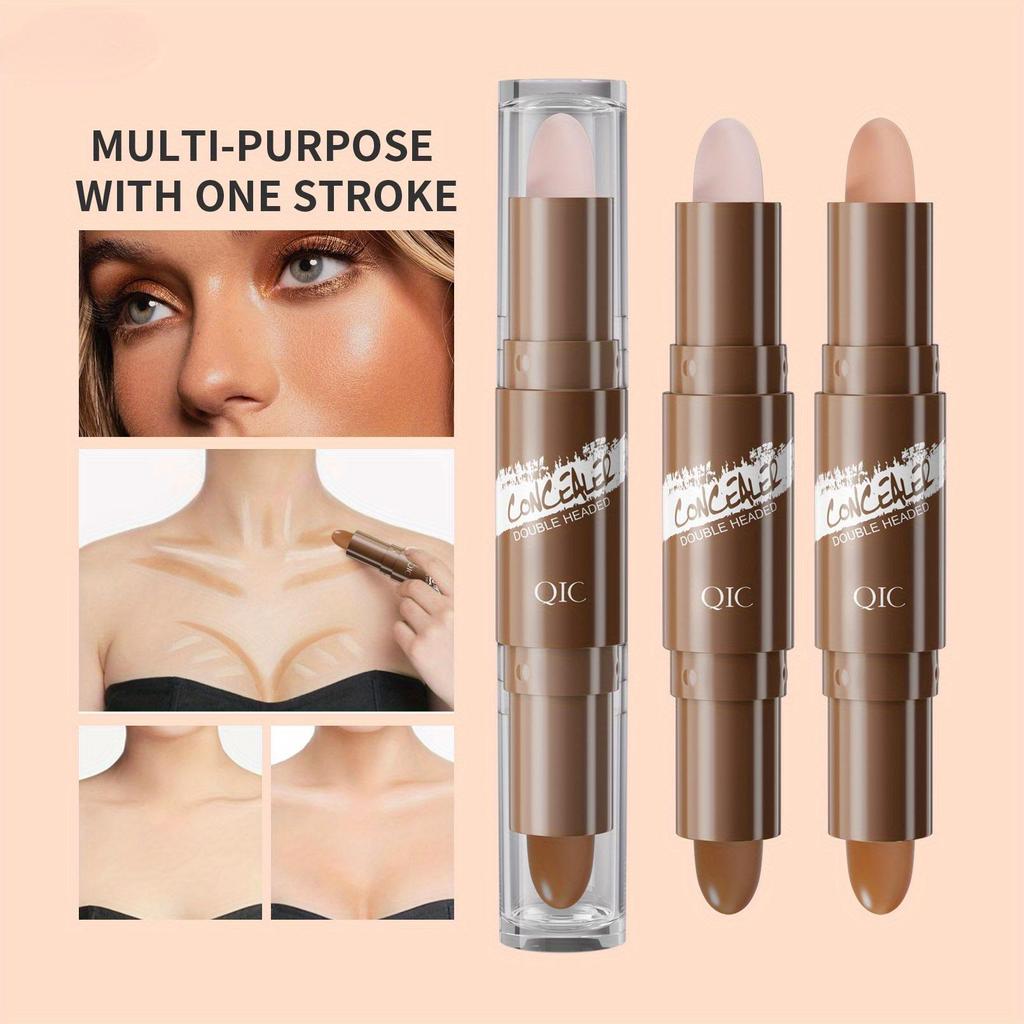 Dvouhlavý rozjasňovač konturovací tyčinka Korektor tyčinka Nose Shadow Shadow Natural 3D Contour Cream Highlighting Stick