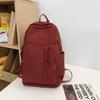 Student Schoolbag Women's Large Capacity Solid Color Backpack Men's Travel Backpack