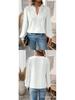Autumn/Winter V-Neck Lace Long Sleeve Casual Solid Color Women's Top
