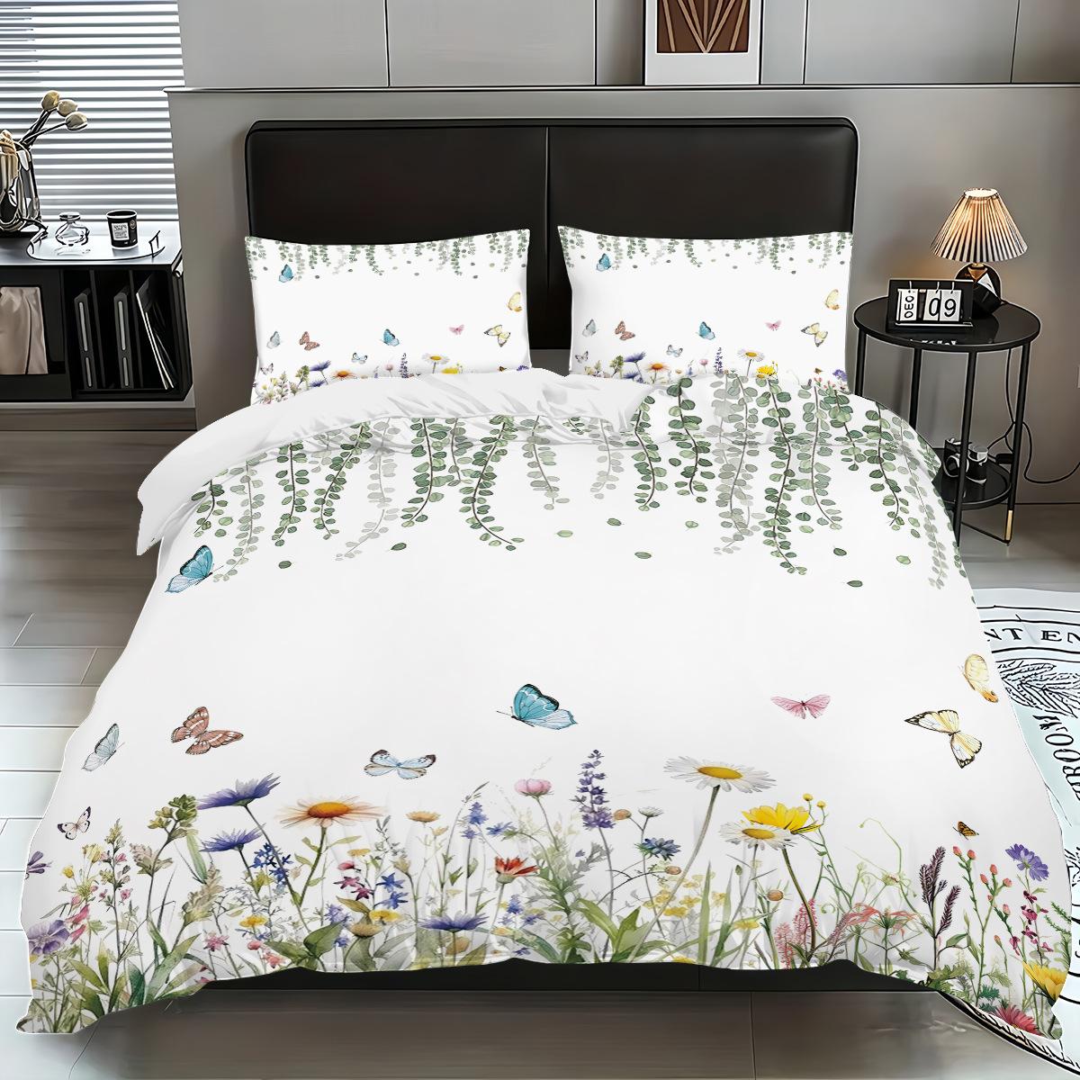 

Bedding Kit 3D Digital Printing Three-Piece Set Abraded Quilt Cover Pillowcase 135x200cm